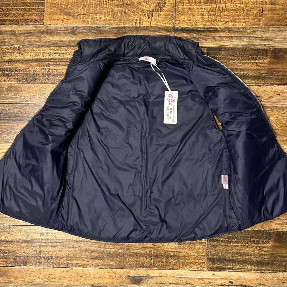 NWT‎ ARYEH QUILTED PUFF VEST WOMENS LARGE NAVY - Picture 2 of 5